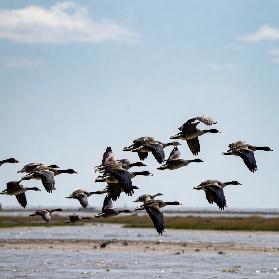 Flock of Canada Geese Flying Flock of Canada Geese Flying