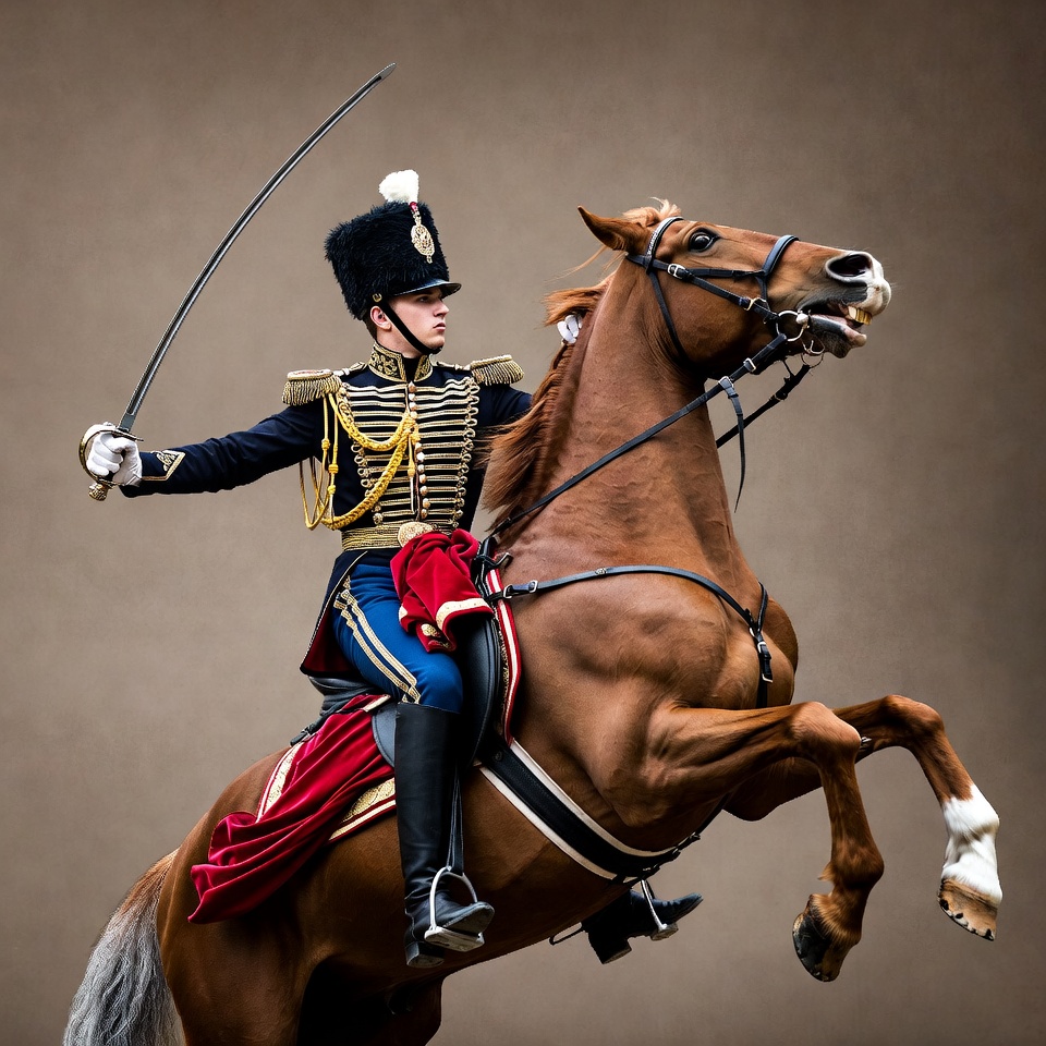 Hussar on rearing horse Hussar on rearing horse