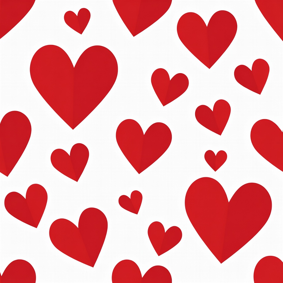 Red Paper Hearts Pattern Background Red Paper Hearts Pattern Background