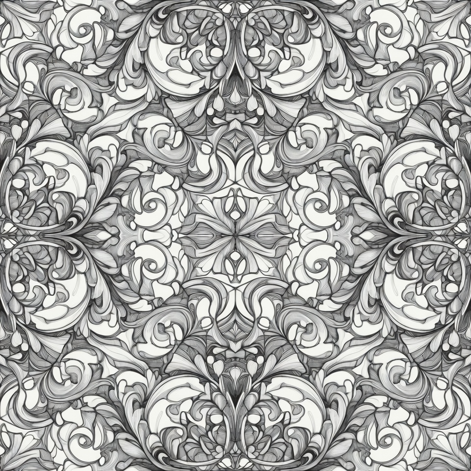 Ornate Black and White Floral Pattern Ornate Black and White Floral Pattern