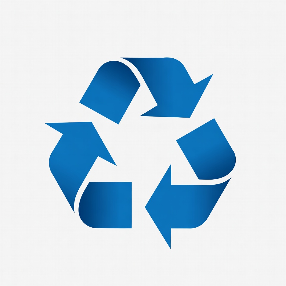 Blue Recycling Symbol Icon Blue Recycling Symbol Icon