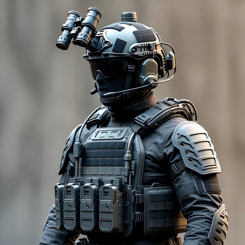 Soldier in tactical helmet and gear Soldier in tactical helmet and gear