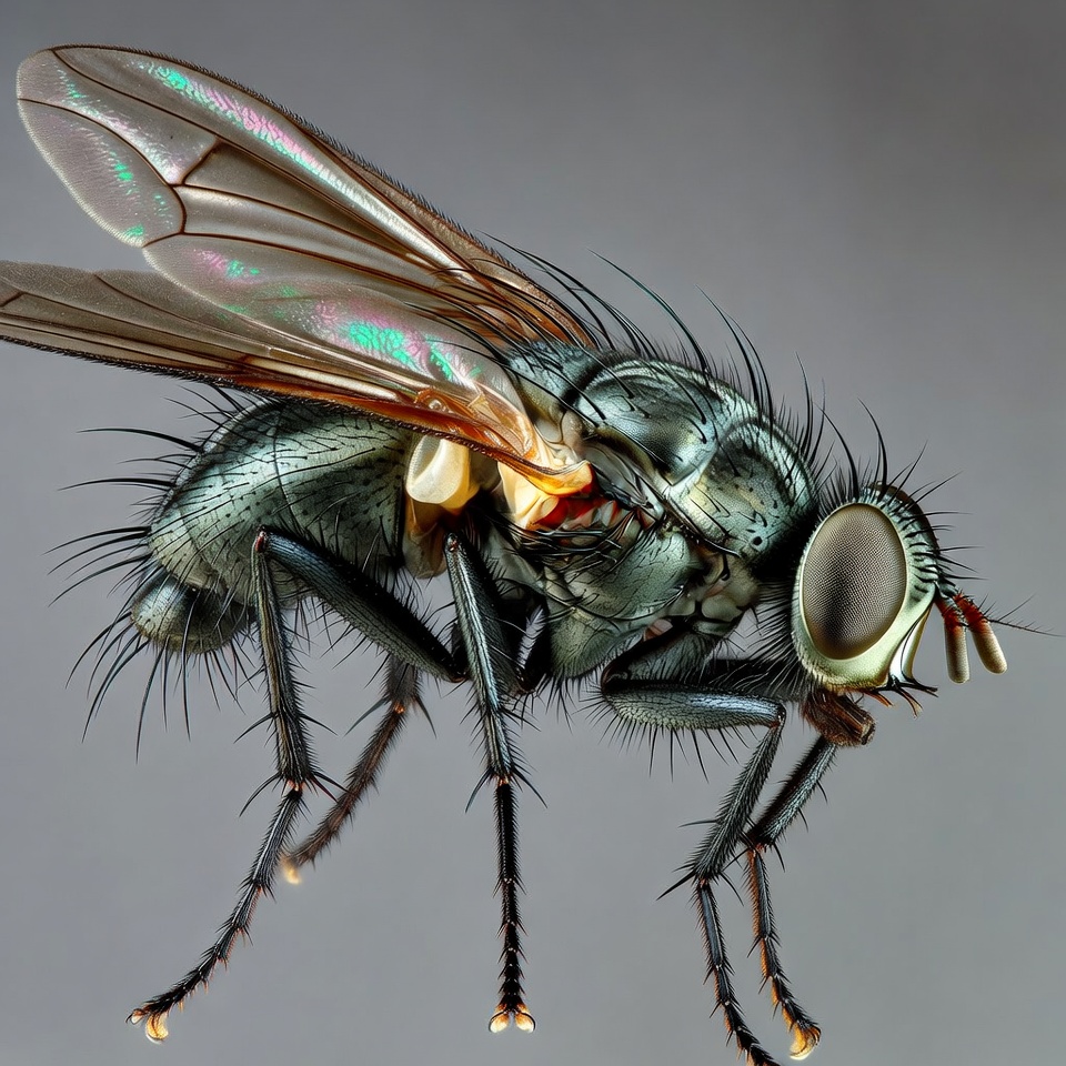 Closeup of green metallic fly Closeup of green metallic fly