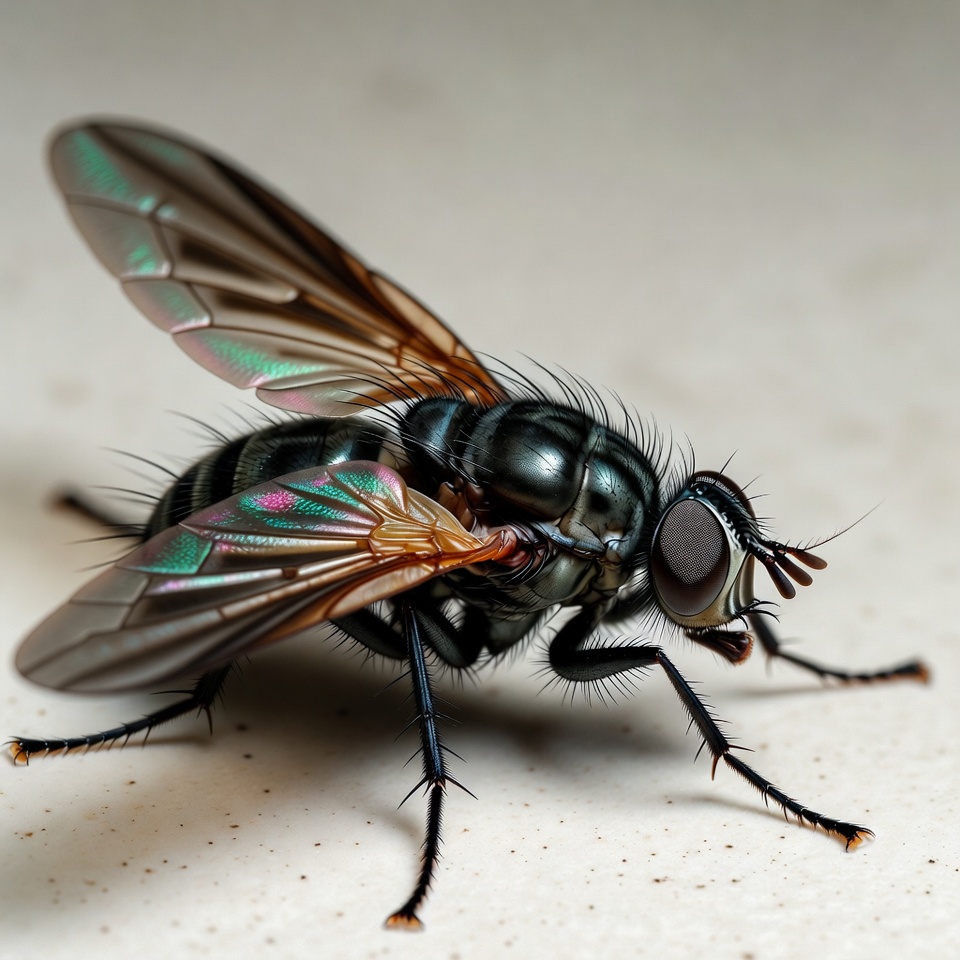 Closeup of metallic green-eyed fly Closeup of metallic green-eyed fly