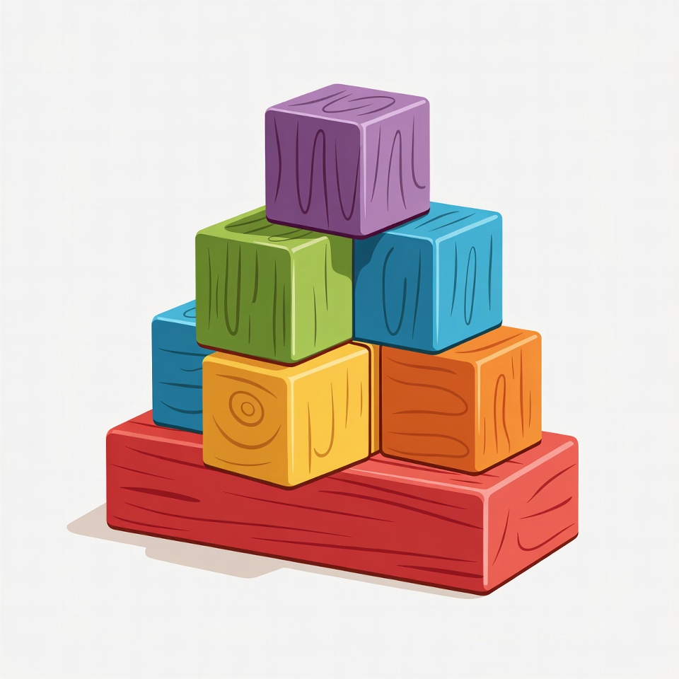 Colorful Stacked Wooden Blocks Colorful Stacked Wooden Blocks