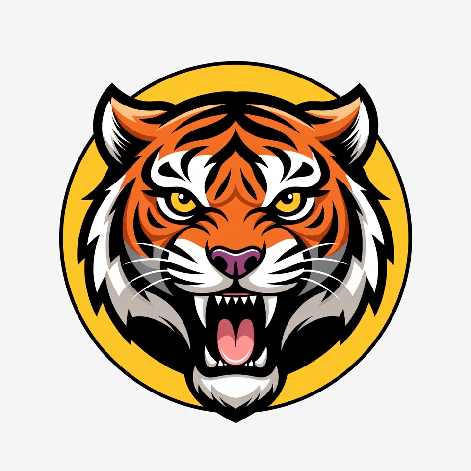 Roaring tiger head illustration Roaring tiger head illustration