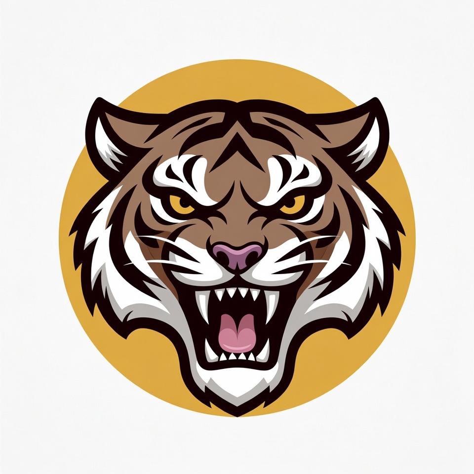 Roaring tiger head illustration Roaring tiger head illustration