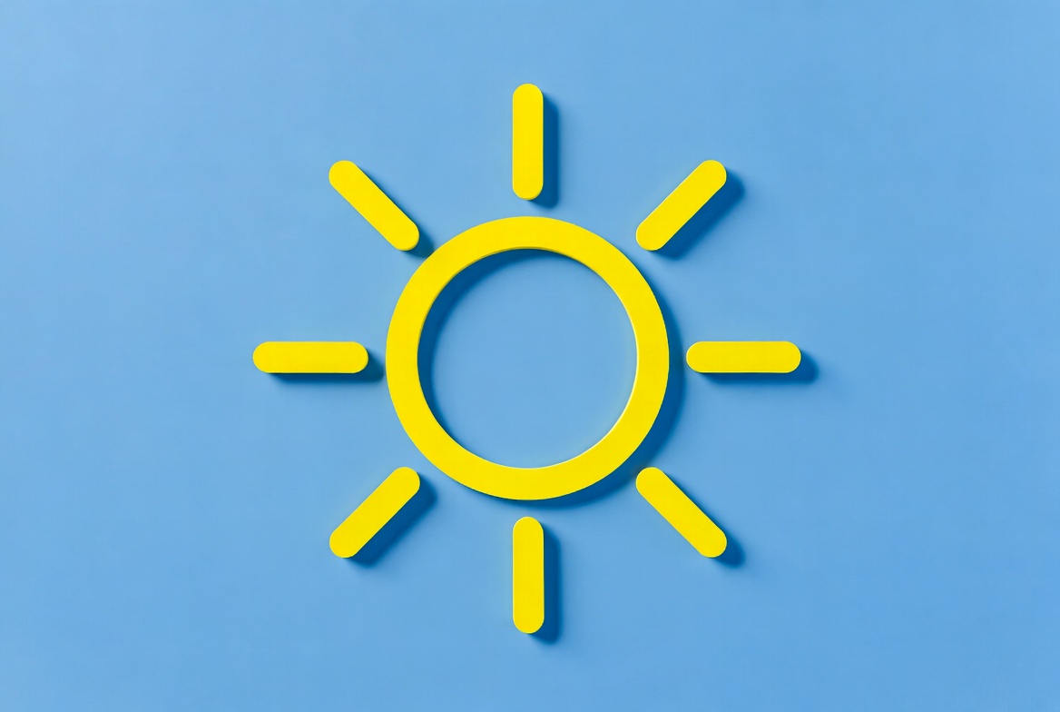 Yellow sun on blue background Yellow sun on blue background
