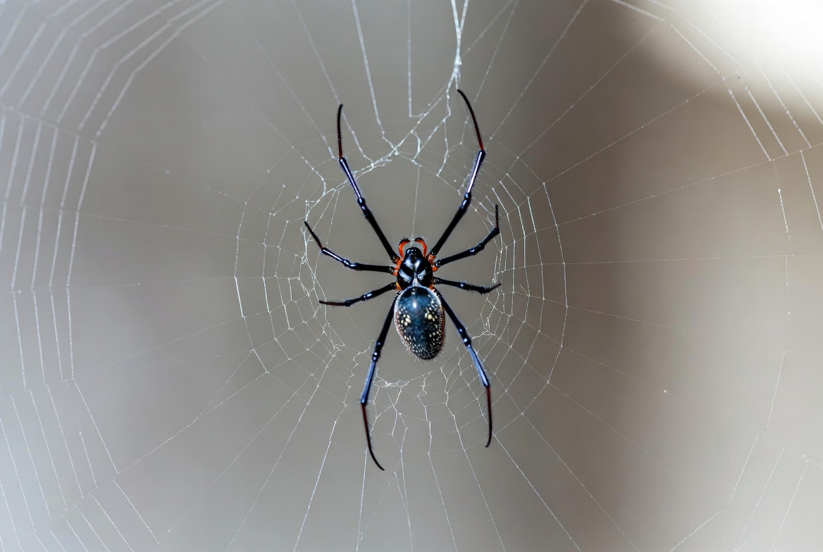 Black and Red Spider on Web Black and Red Spider on Web