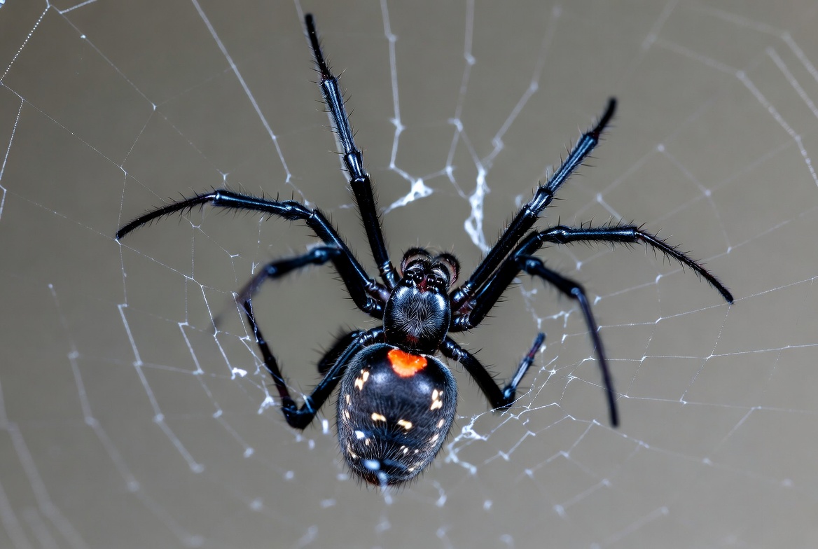 Black Spider on Web Black Spider on Web