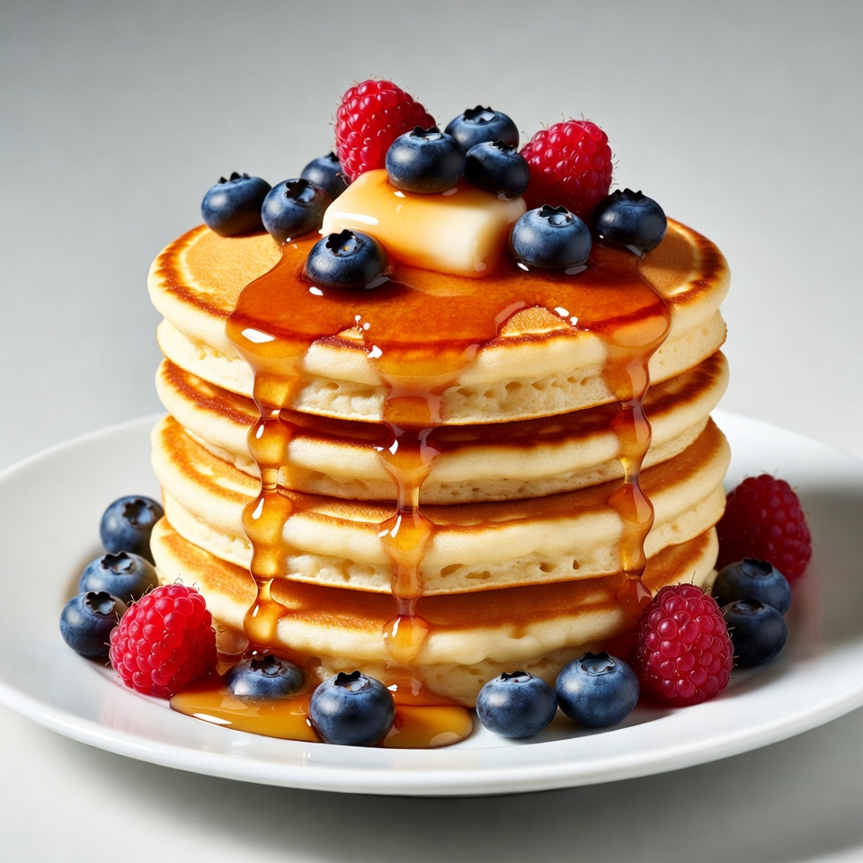 Pancakes with blueberries and butter Pancakes with blueberries and butter