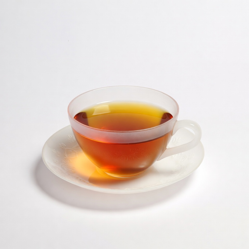 Glass tea cup on saucer Glass tea cup on saucer