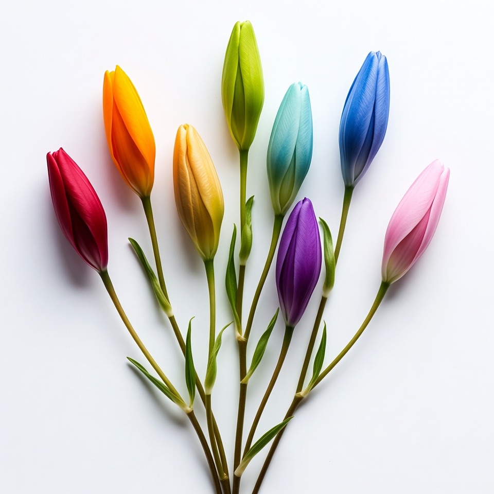 Colorful Rainbow Tulips Bouquet Colorful Rainbow Tulips Bouquet