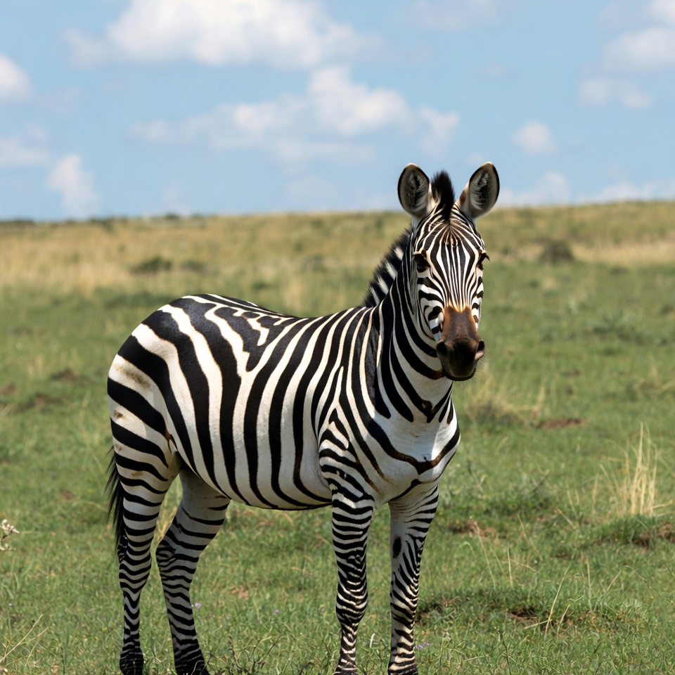 Zebra standing in green grass Zebra standing in green grass