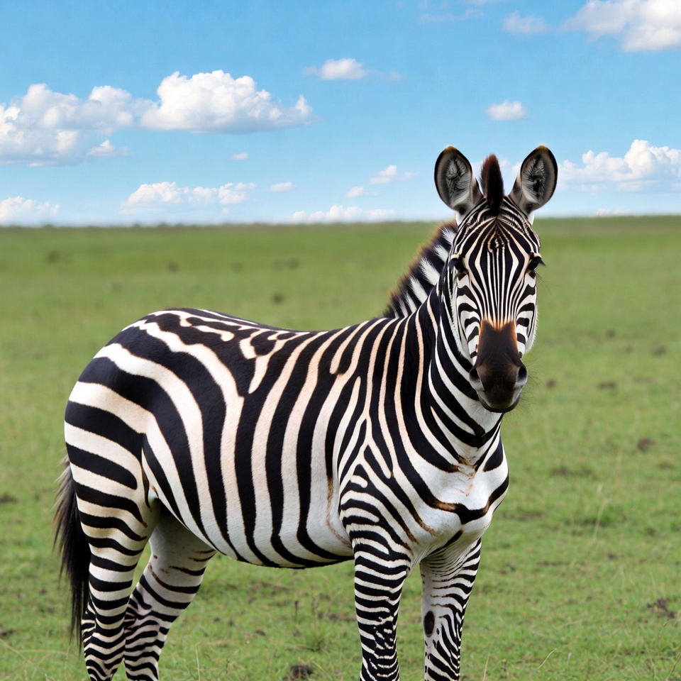 Zebra standing in green grass Zebra standing in green grass