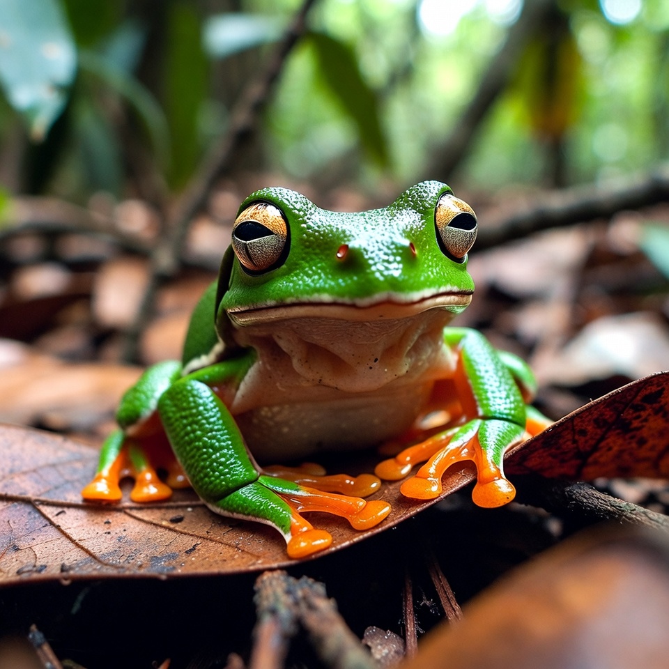 Red-eyed Tree Frog on Leaf Red-eyed Tree Frog on Leaf