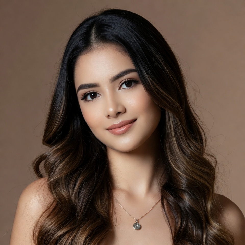 Beautiful woman with long wavy hair Beautiful woman with long wavy hair