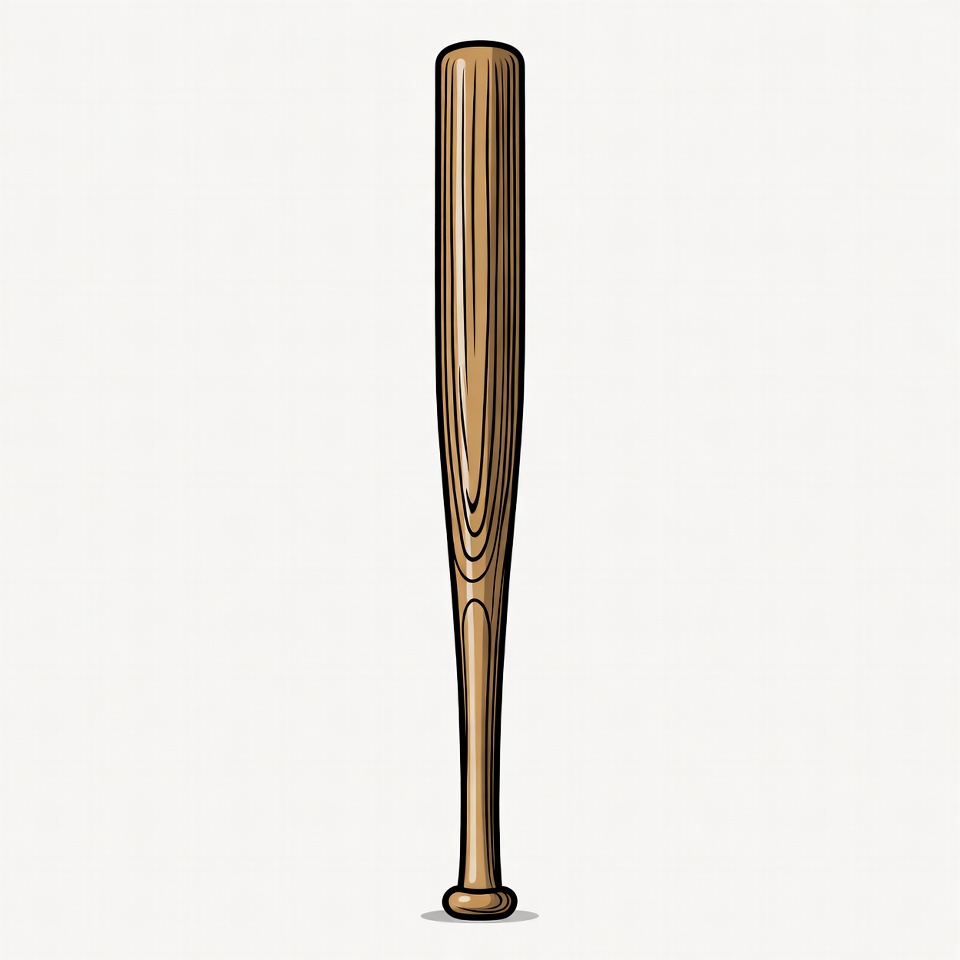 Wooden Baseball Bat Illustration Wooden Baseball Bat Illustration