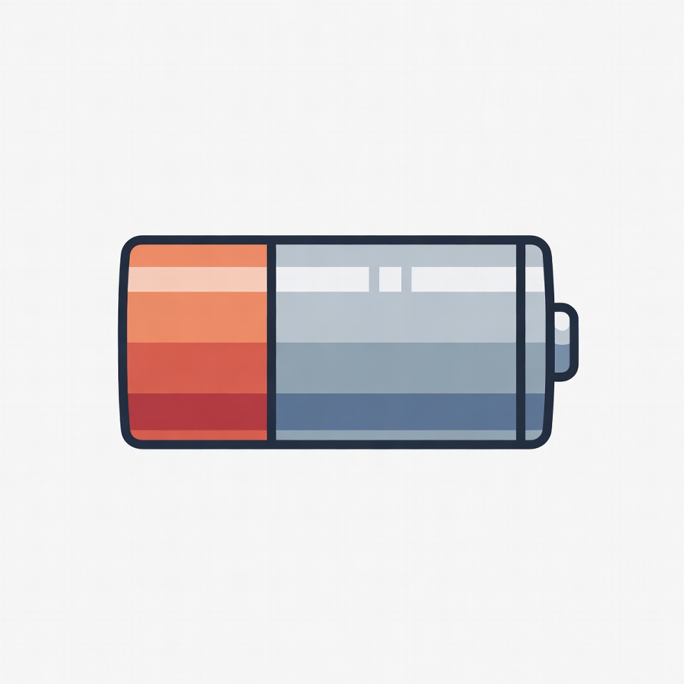 Half-Charged Battery Icon Half-Charged Battery Icon