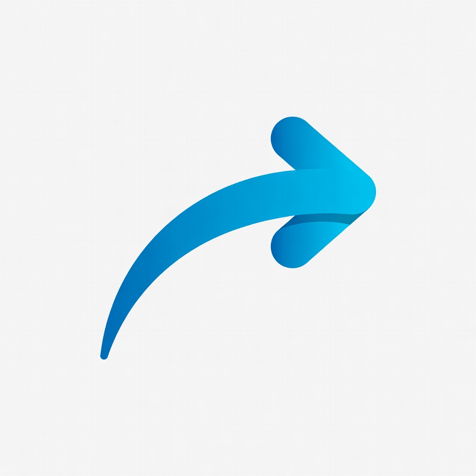 Blue Curved Arrow Icon Blue Curved Arrow Icon