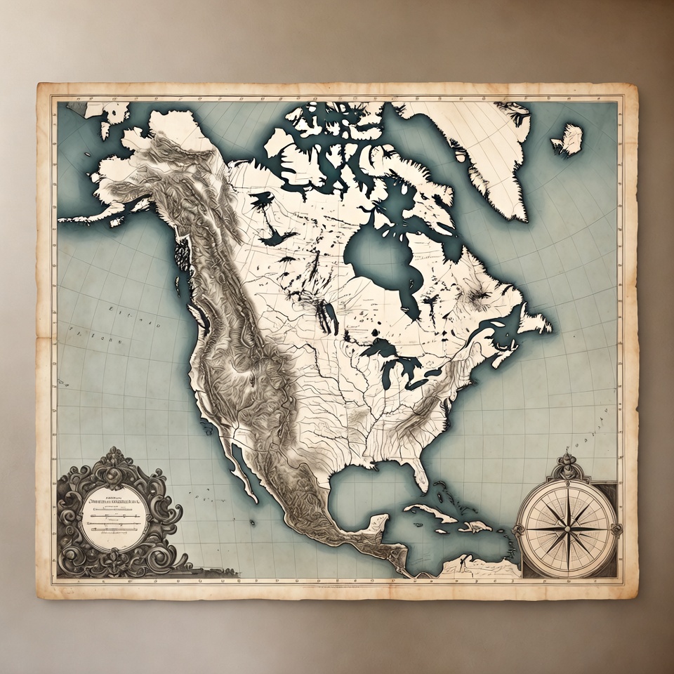 Vintage North America Map Vintage North America Map