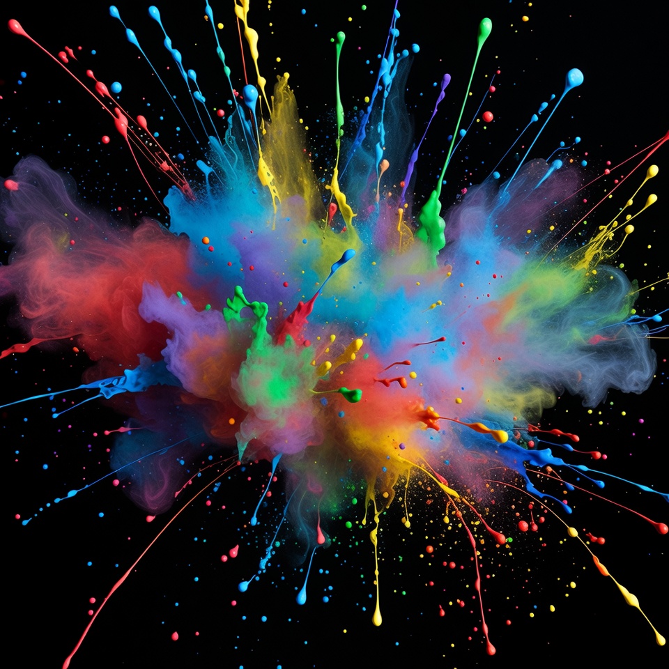 Colorful Paint Splatter Explosion Colorful Paint Splatter Explosion