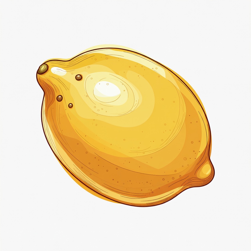 Bright yellow lemon illustration Bright yellow lemon illustration