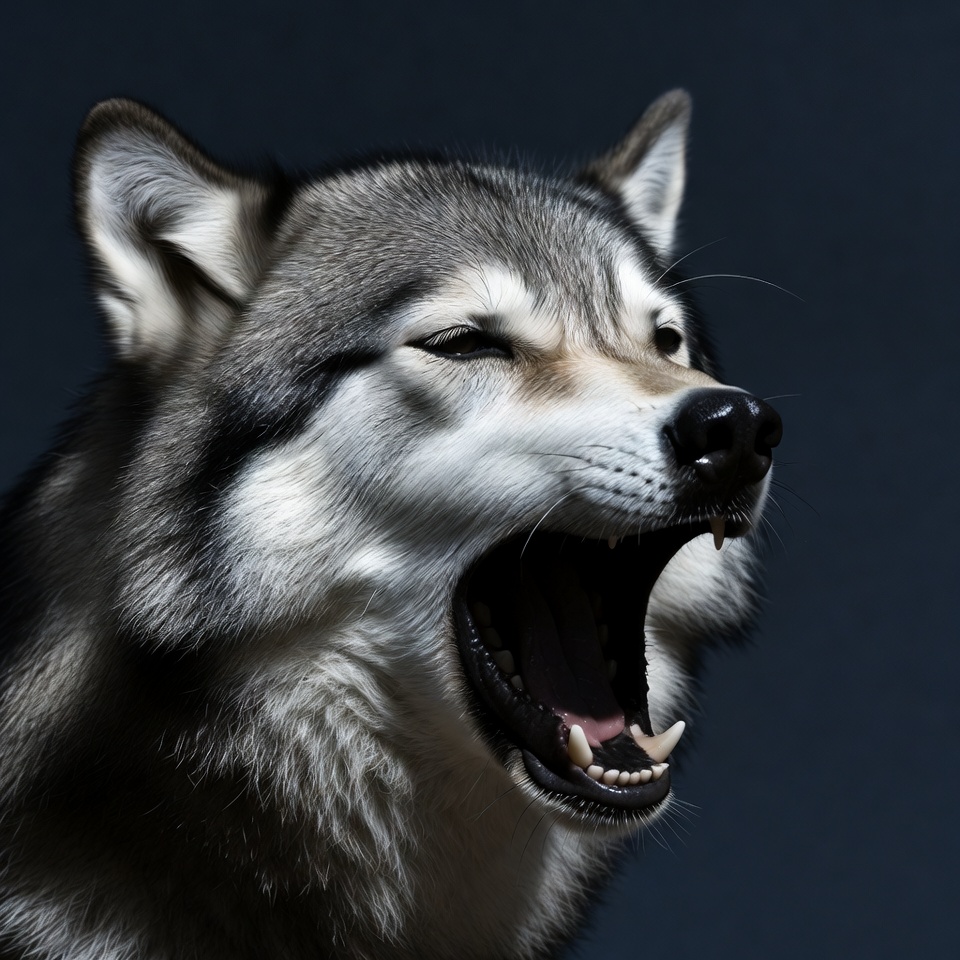 Gray Husky Dog Howling Gray Husky Dog Howling
