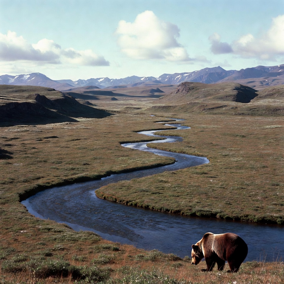 Grizzly Bear by Mountain River Grizzly Bear by Mountain River