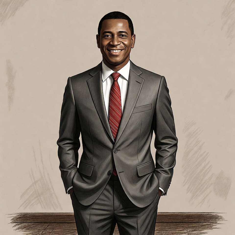 Smiling African-American man in suit Smiling African-American man in suit