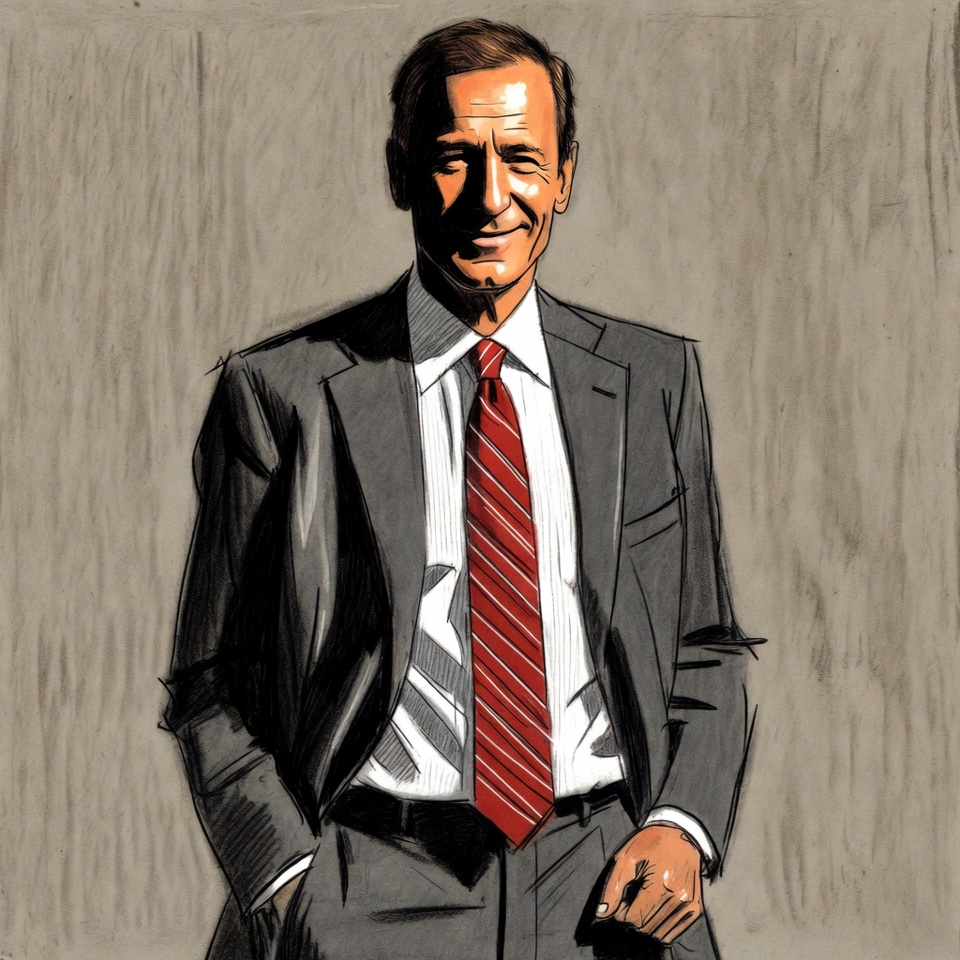 Man in gray suit with red tie Man in gray suit with red tie