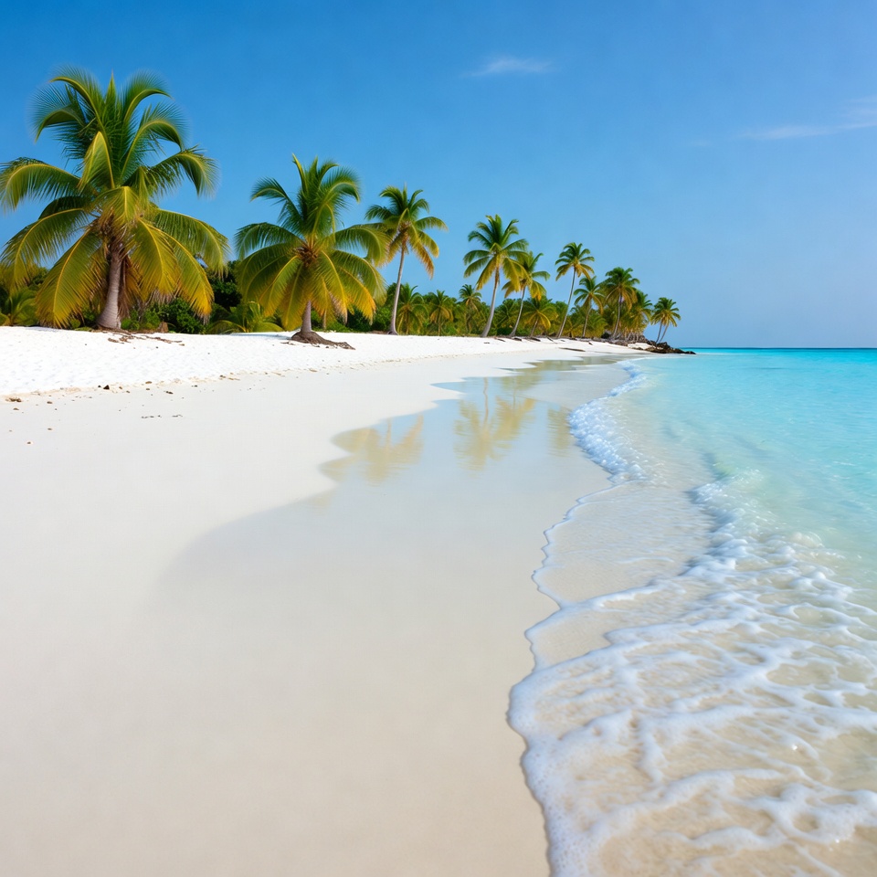 Tropical Beach with Palm Trees Tropical Beach with Palm Trees