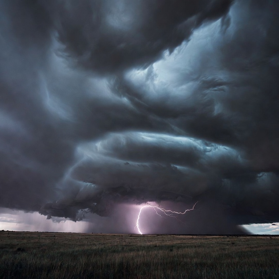 Lightning Storm Over Grassland Lightning Storm Over Grassland