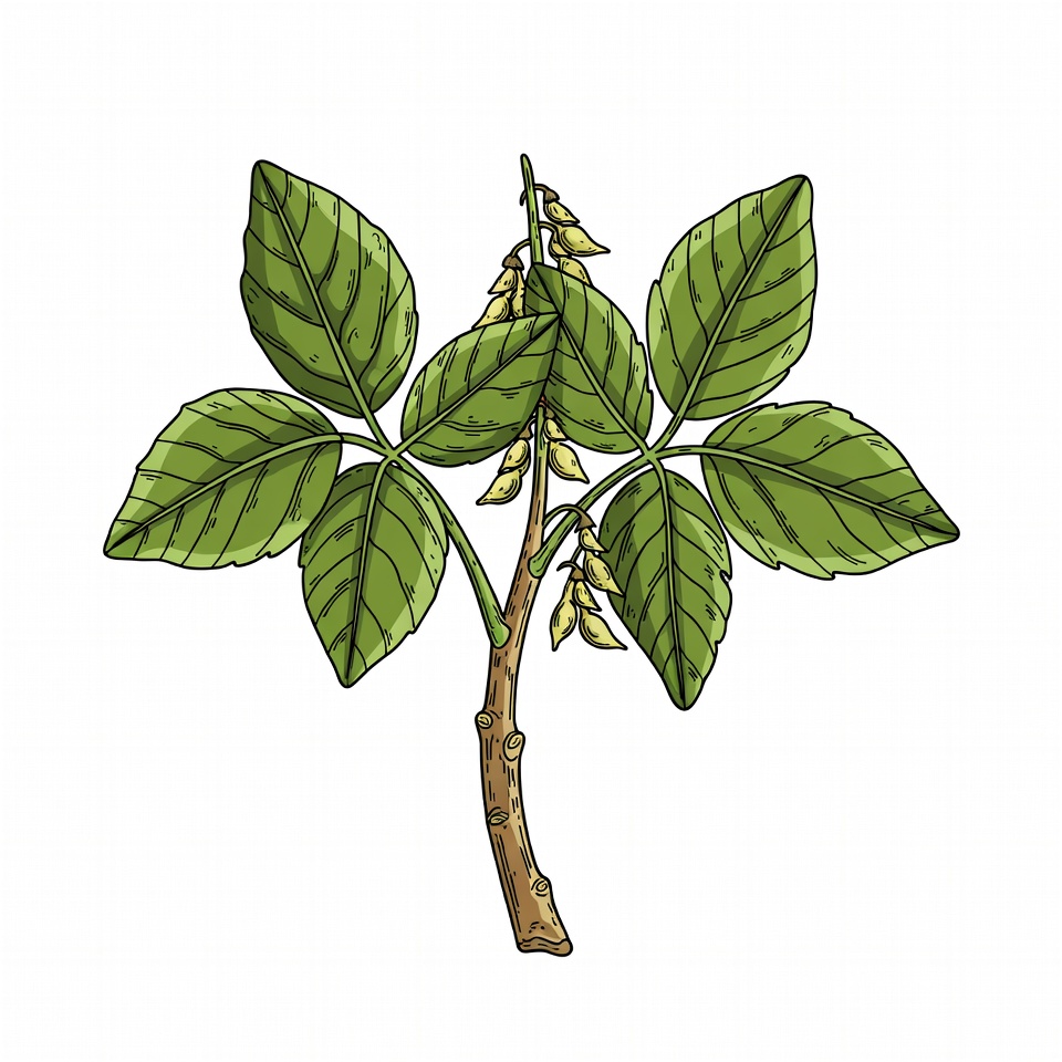 Green Wisteria Plant Illustration Green Wisteria Plant Illustration