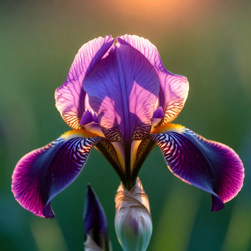 Purple Iris Flower in Sunlight Purple Iris Flower in Sunlight