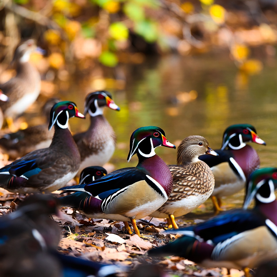 Wood Ducks in Autumn Creek Wood Ducks in Autumn Creek