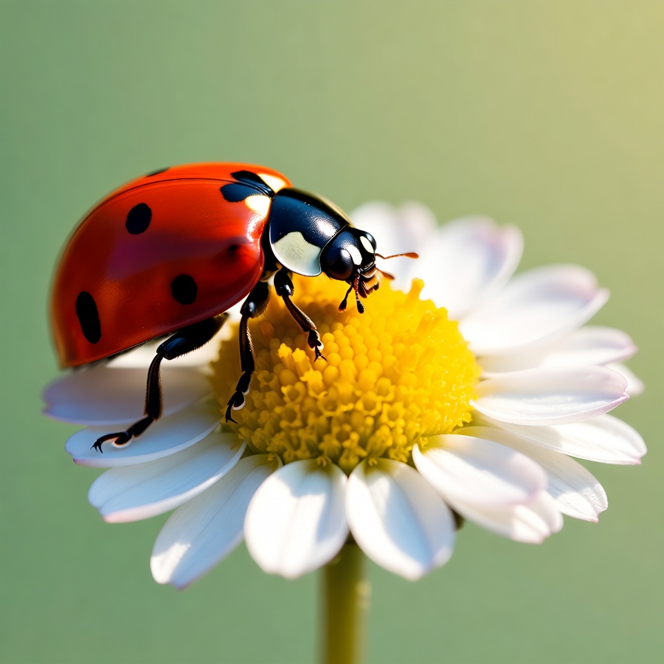 Ladybug on Daisy Flower Ladybug on Daisy Flower