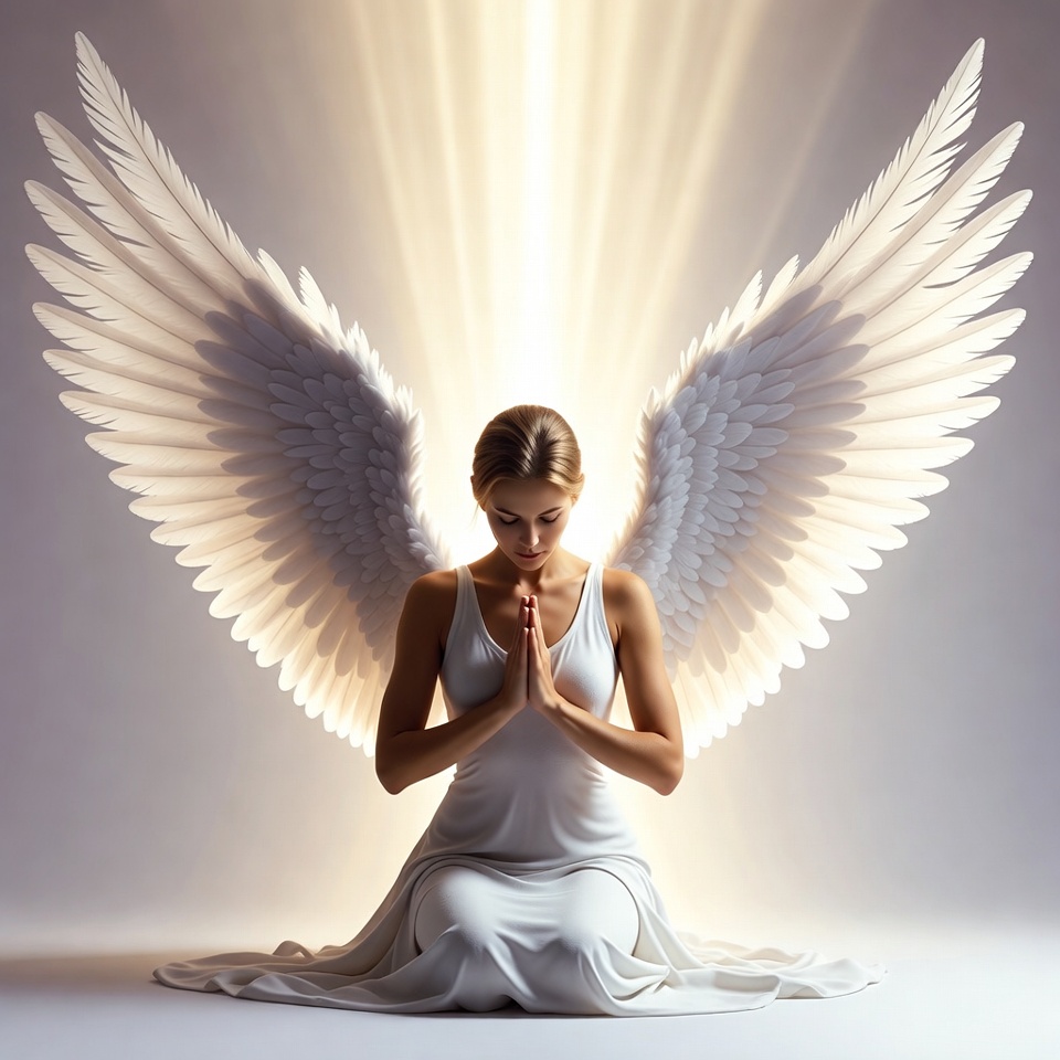 Woman as Angel Praying with Wings Woman as Angel Praying with Wings