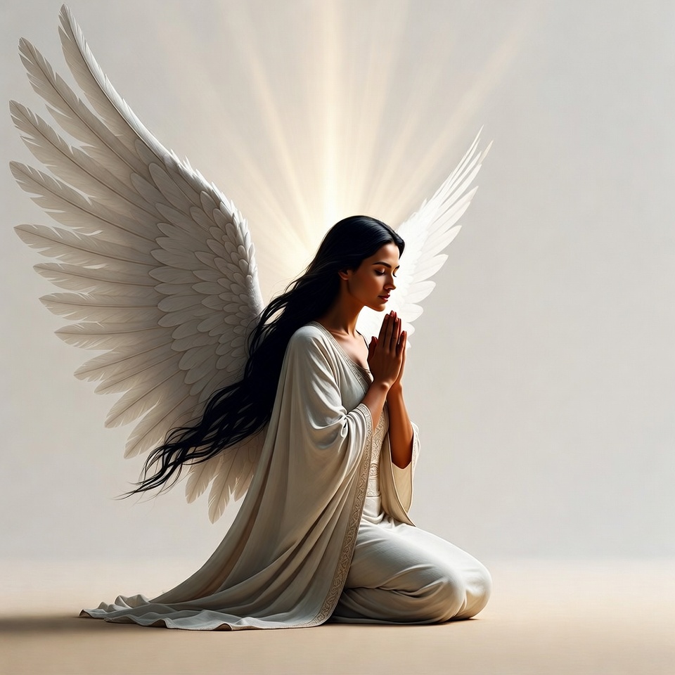 Praying Woman with Angel Wings Praying Woman with Angel Wings