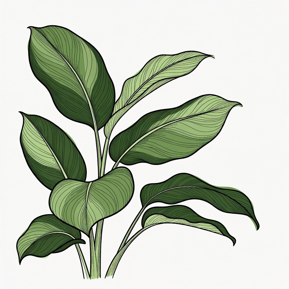 Green Potted Plant Illustration Green Potted Plant Illustration