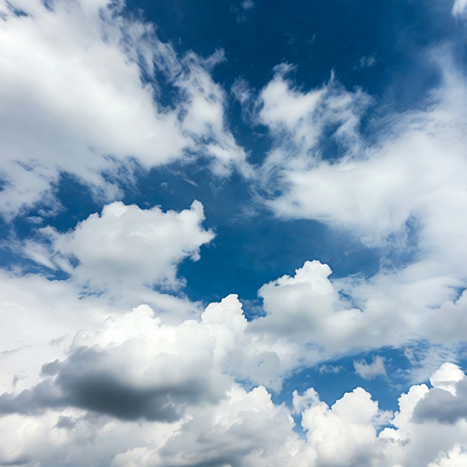 Fluffy Clouds in Blue Sky Fluffy Clouds in Blue Sky