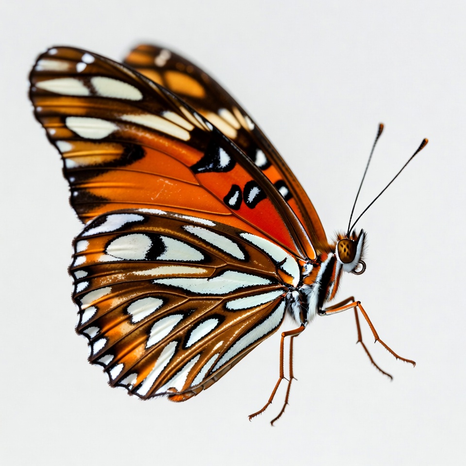 Orange butterfly with white spots Orange butterfly with white spots