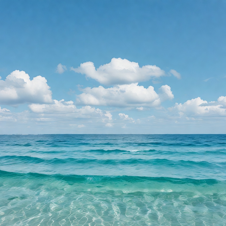Clear turquoise ocean waves under blue sky Clear turquoise ocean waves under blue sky