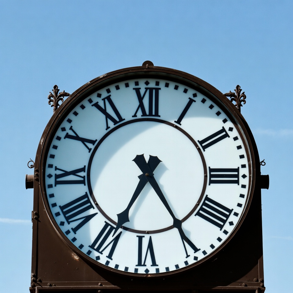 Large Clock Against Blue Sky Large Clock Against Blue Sky