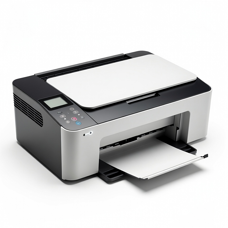Modern Inkjet Printer with Paper Tray Modern Inkjet Printer with Paper Tray