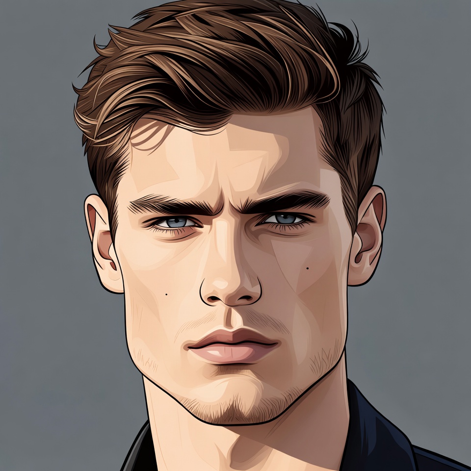 Handsome young man portrait illustration Handsome young man portrait illustration