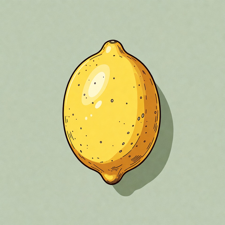 Bright yellow lemon illustration Bright yellow lemon illustration