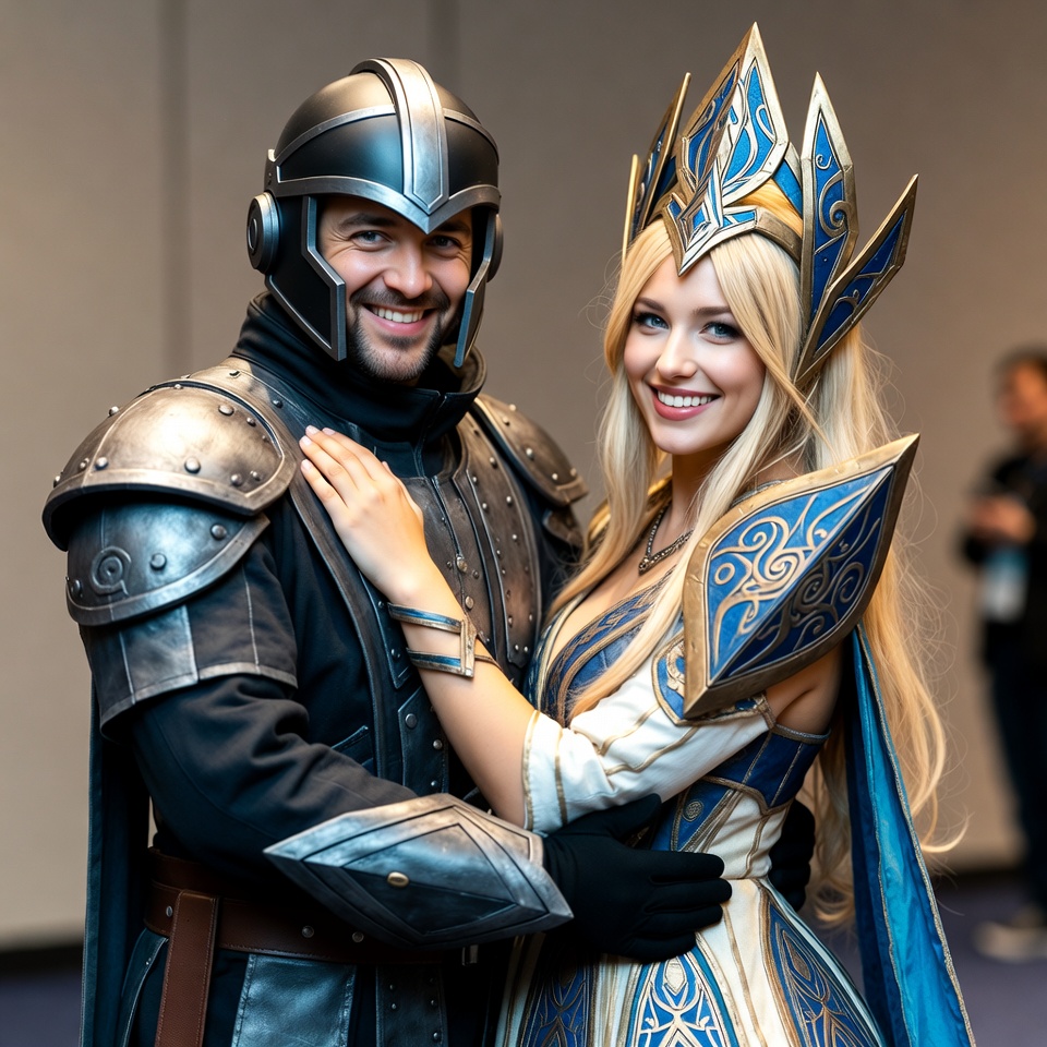 Cosplay couple in knight and queen armor Cosplay couple in knight and queen armor