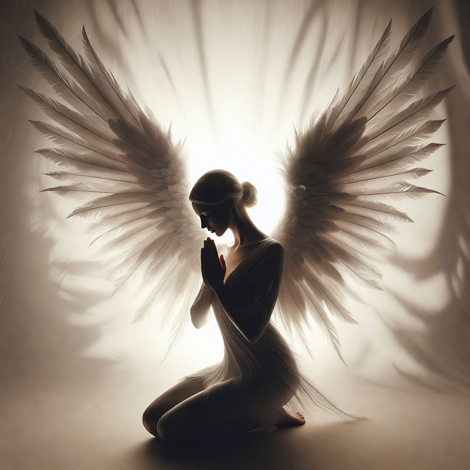 Woman with Angel Wings Praying Woman with Angel Wings Praying