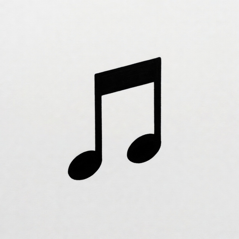 Black Music Note Icon Black Music Note Icon